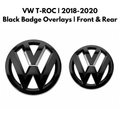 Volkswagen Golf T-ROC 2018-2020 Gloss Black Badge Overlay Covers
