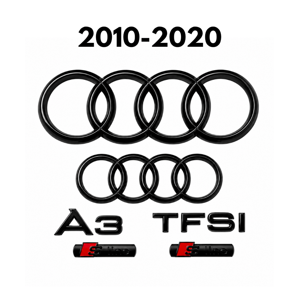 Audi A3 Gloss Black Badge Set | Front & Rear | 2010-2020