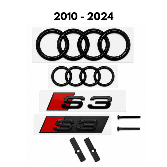 Audi S3 Gloss Black Badge Set | Front & Rear | 2010-2024