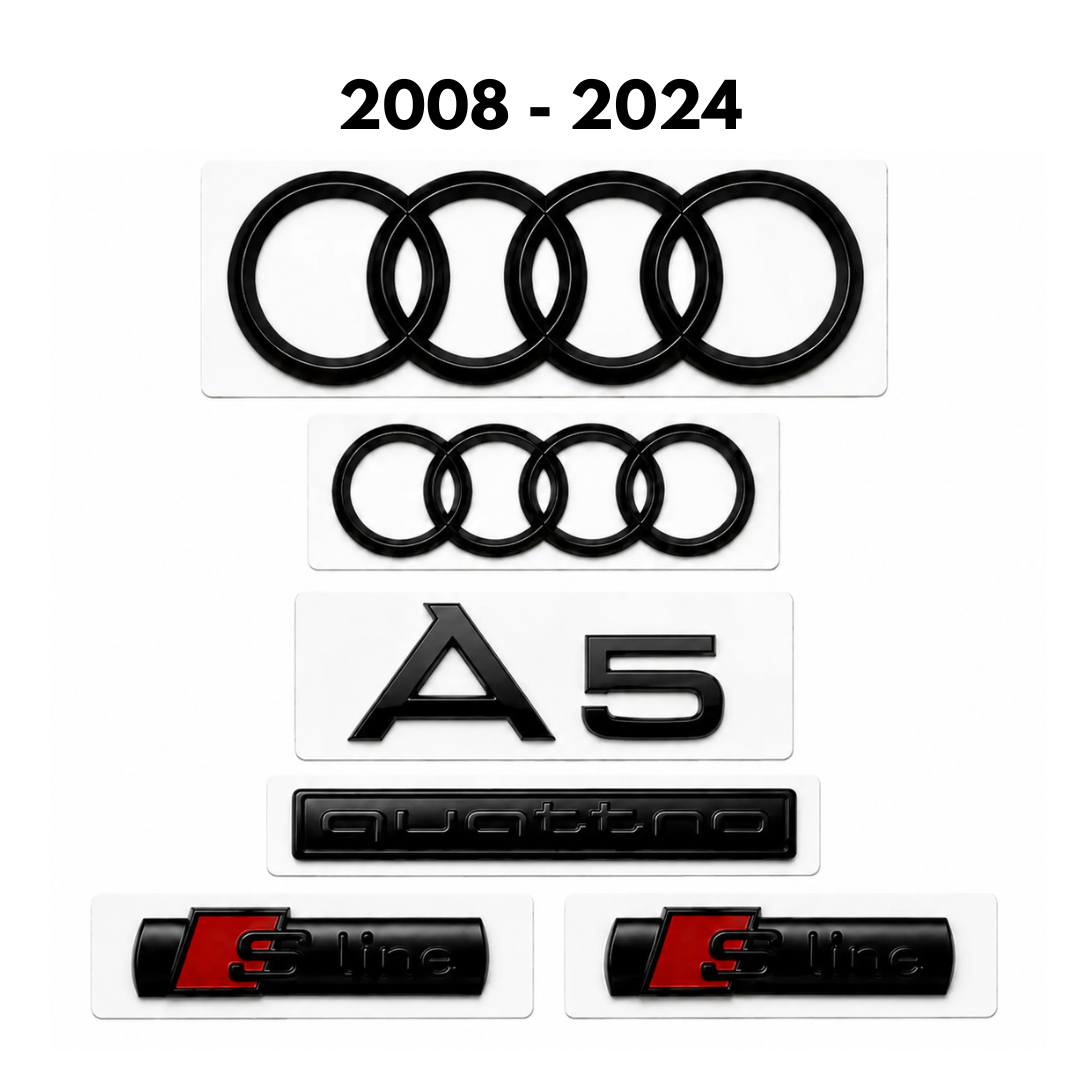 Audi A5 Gloss Black Badge Set | Front & Rear | 2008-2024