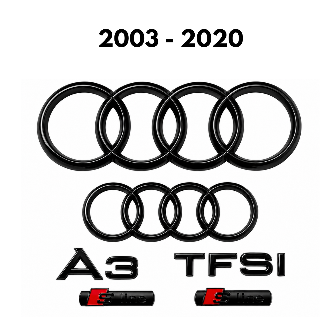 Audi A3 Gloss Black Badge Set | Front & Rear | 2003-2020