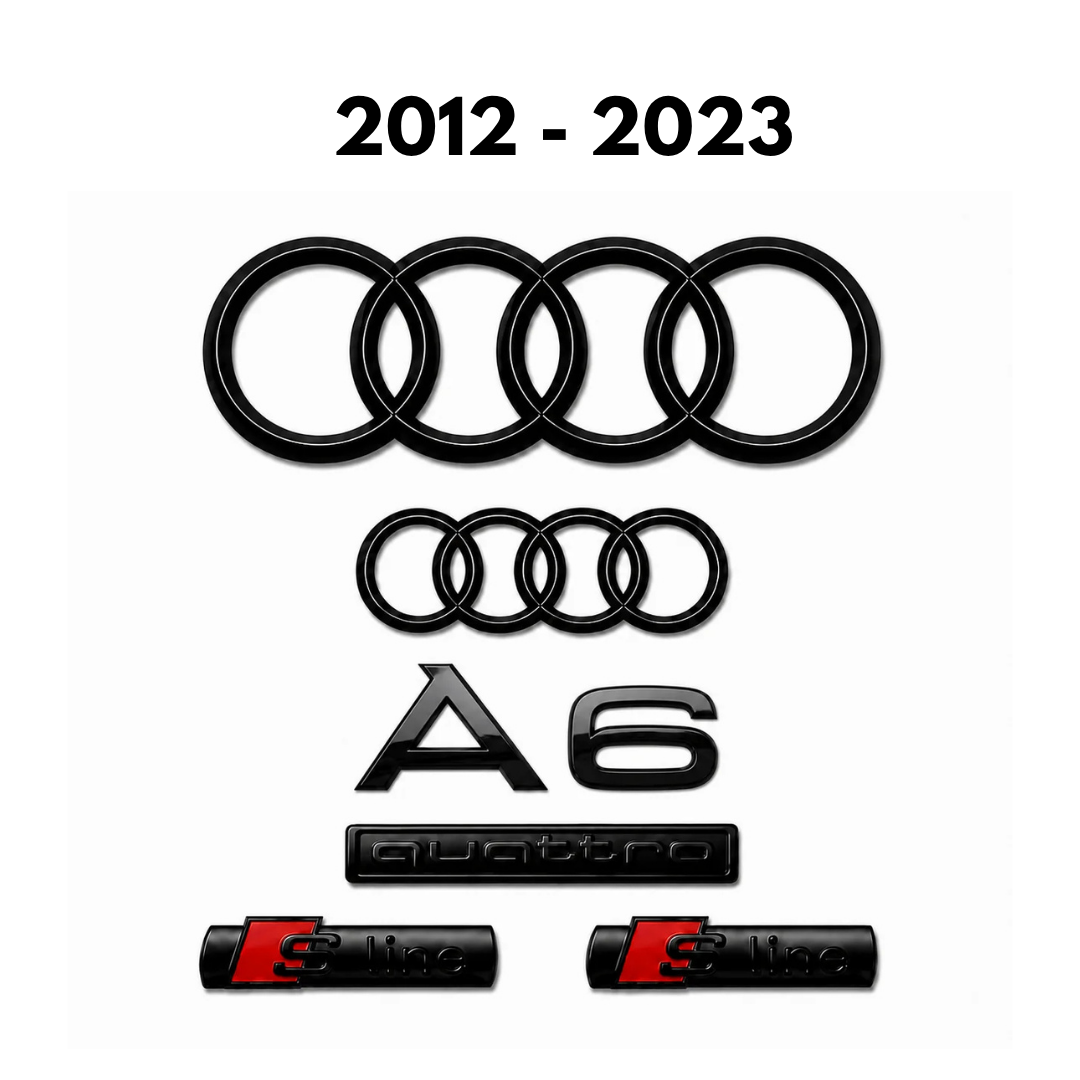 Audi A6 Gloss Black Badge Set | Front & Rear | 2012 - 2023