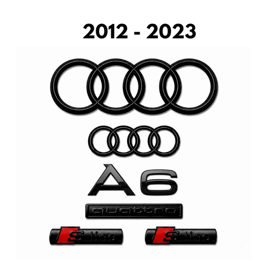 Audi A6 Gloss Black Badge Set | Front & Rear | 2012 - 2023