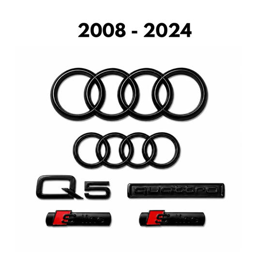 Audi Q5 Gloss Black Badge Set | Front & Rear | 2008 - 2024