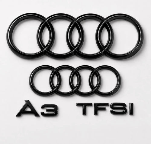 Audi A3 Gloss Black Badge Set | Front & Rear | 2021–2024 (8Y)