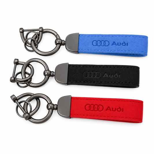 Premium Suede Leather Audi Keyring