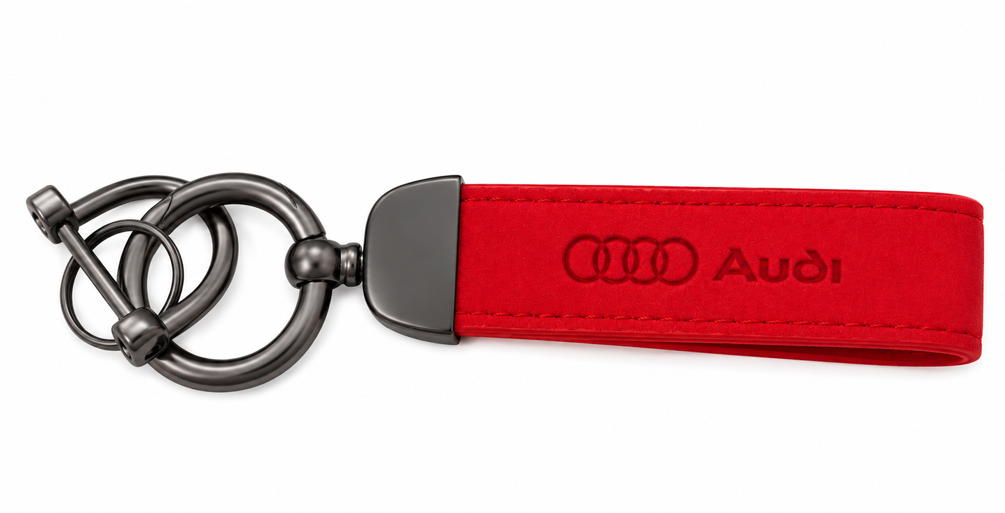 Premium Suede Leather Audi Keyring