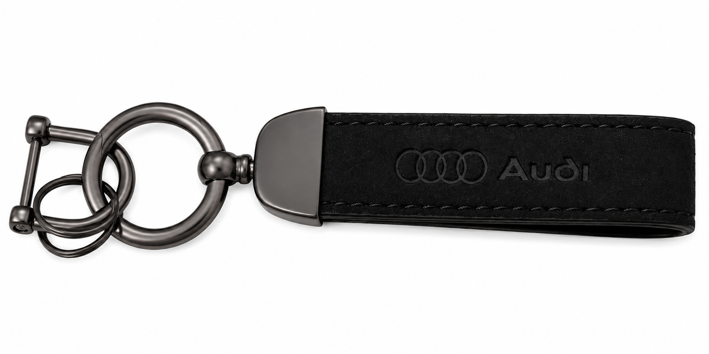 Premium Suede Leather Audi Keyring