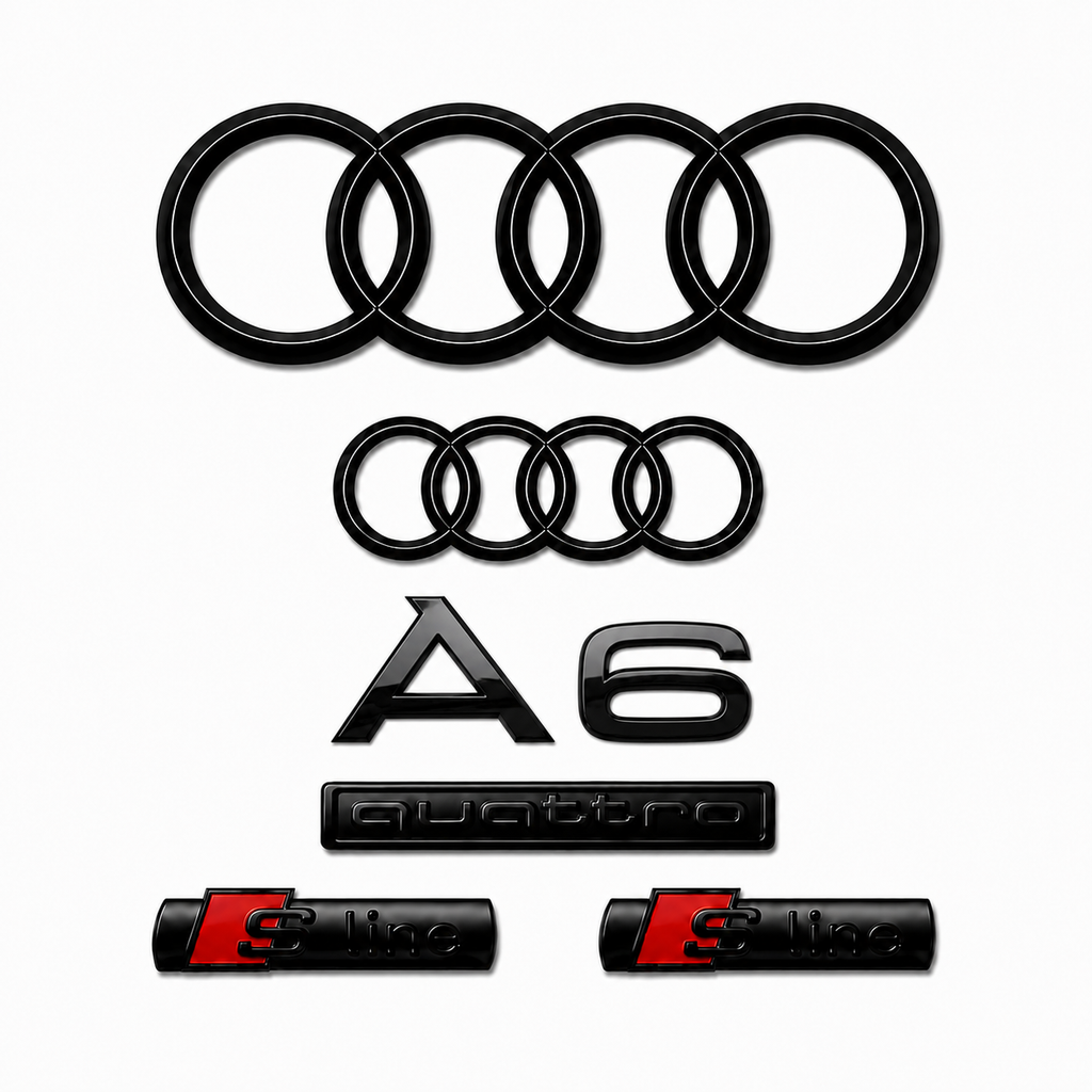 Audi A6 Gloss Black Badge Set | Front & Rear