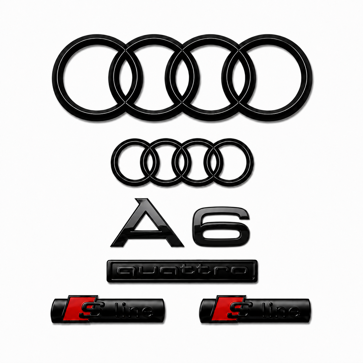 Audi A6 Gloss Black Badge Set | Front & Rear