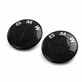 BMW Carbon Fibre Design Bonnet & Boot Badge Set | 74mm + 82mm