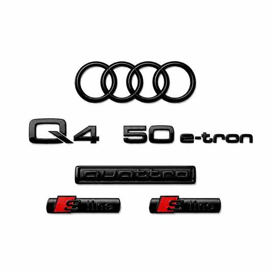 Audi Q4 e-tron Gloss Black Badge Set | Front & Rear