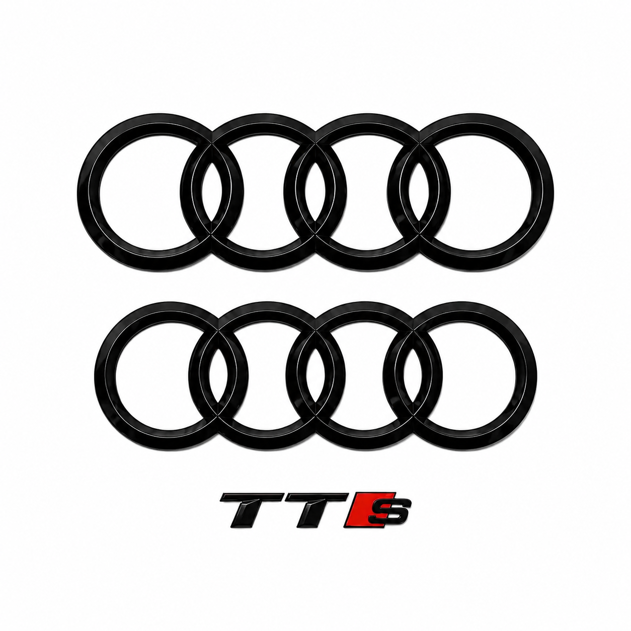 Audi TT S Gloss Black Badge Set | Front & Rear | 2015–2023