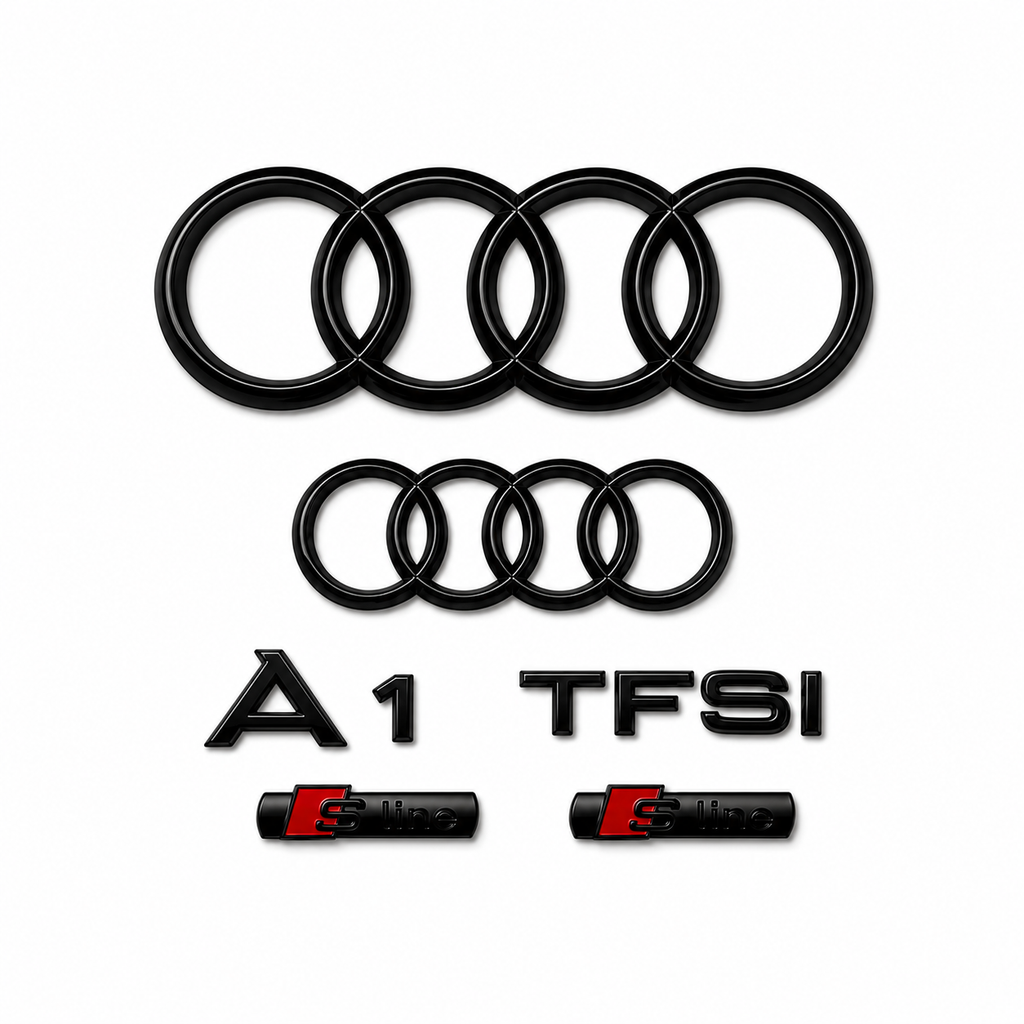 Audi A1 Gloss Black Badge Set | Front & Rear | 2019–2026