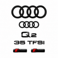 Audi Q2 Gloss Black Badge Set | Front & Rear | 2017–2024