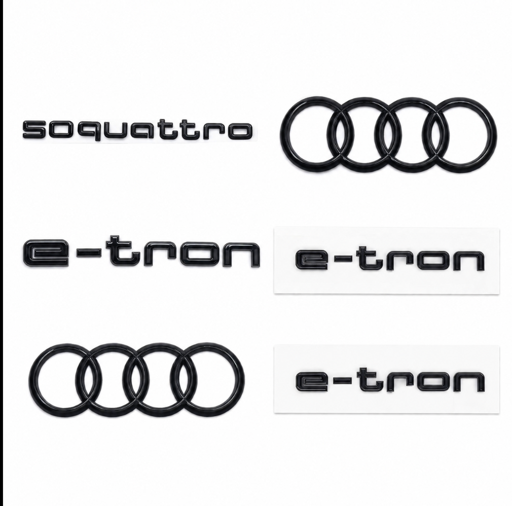 Audi E-Tron SUV Gloss Black Badge Set | Front & Rear | 2020–2023