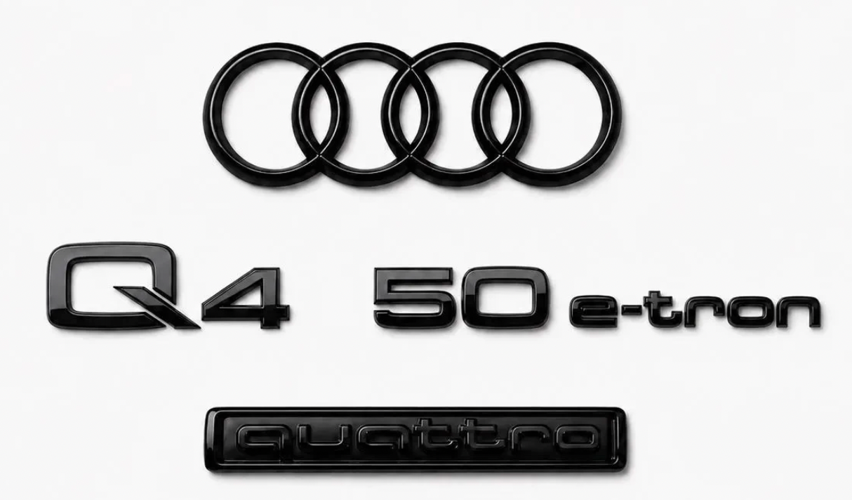 Audi Q4 e-tron Gloss Black Badge Set | Front & Rear