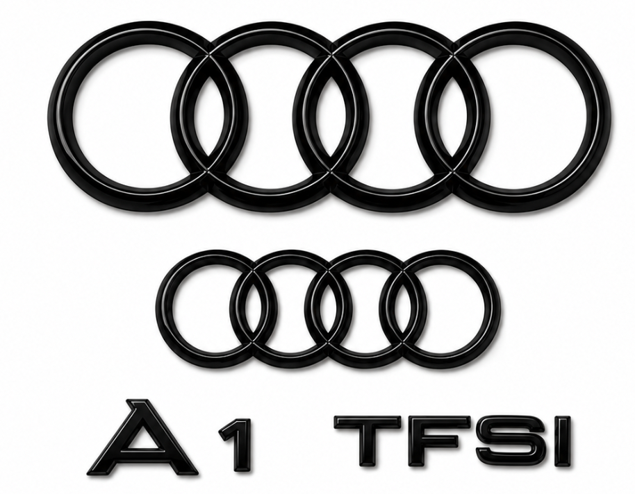 Audi A1 Gloss Black Badge Set | Front & Rear | 2019–2026