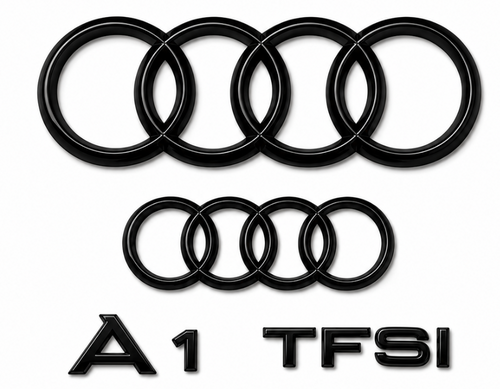 Audi A1 Gloss Black Badge Set | Front & Rear | 2019–2026