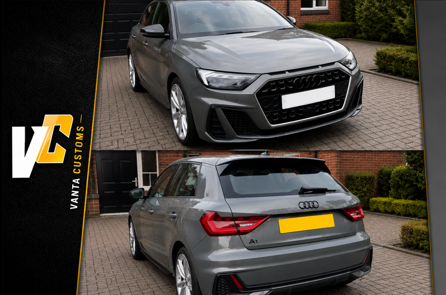 Audi A1 Gloss Black Badge Set | Front & Rear | 2010–2026
